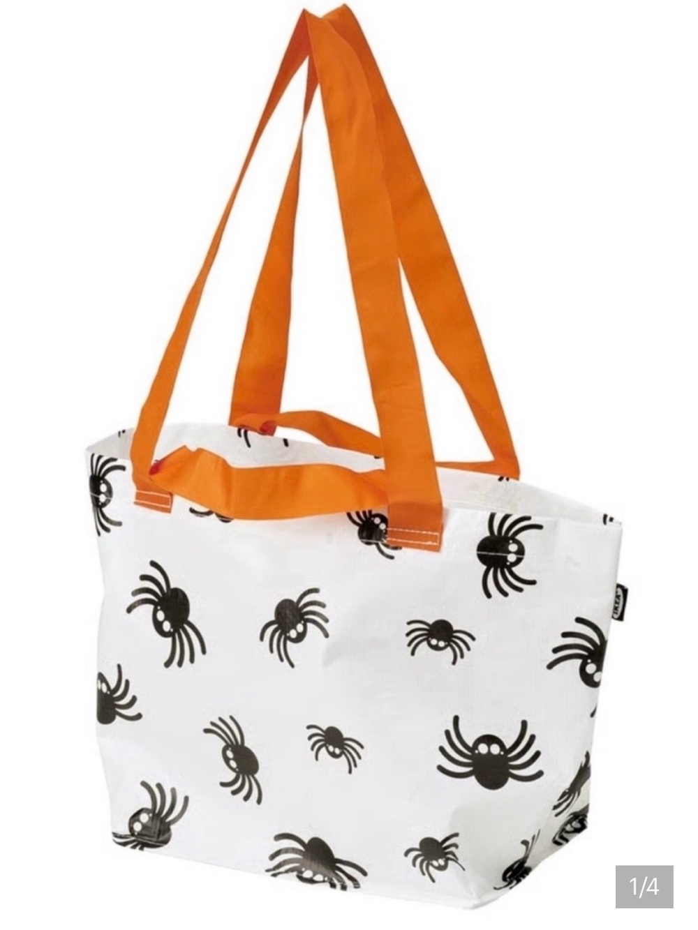 IKEA White Tote Bag with Black Spider Print